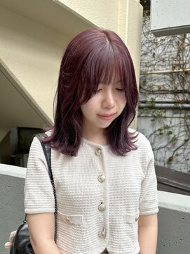 ラミエ バイ メルト 吉祥寺(lamie by melt) 【小川】ピンクブラウン/きりっぱなし/エアリーロング