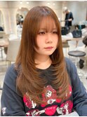 ■ 黒髪カタログボブルフネビージュ小顔に見せるヘアワンレン