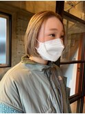 ワンレン×ブロンドベージュ