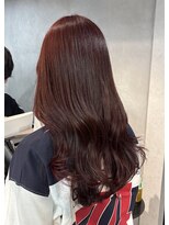 アイユー(ii+U)&nbsp;カシスカラー　赤髪　ブリーチなしダブルカラー