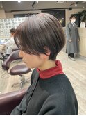 大人可愛い20代30代40代黒髪前下がりショートボブ丸みショート◎