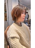 大人綺麗な小顔襟足スッキリショートボブ　30代40代50代