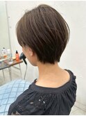 30代40代50代大人可愛いショートボブくすみベージュ本厚木