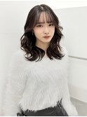 レイヤー/韓国風/くびれ/シースルー/透明感/セミロング/アッシュ