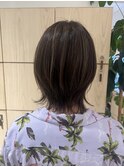 夏色ハイライト白髪ぼかし×透明感カラー小顔レイヤーカット