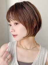 エンクス(enx) グレージュミニウルフデジタルパーマチェリーブラウン