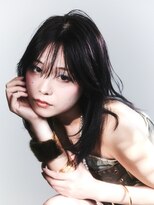 アルバム 渋谷パルコ(ALBUM)&nbsp;ロンググレージュ黒髪小顔韓国ヘア顔周りレイヤー_F41103