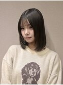 丸みレイヤーボブ/暗めオリーブグレー/表参道