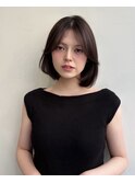 【GiseL】韓国ボブ/外ハネ/オリーブグレージュ