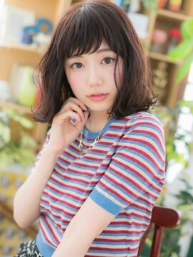 カバーヘア イヴ 戸頭店(COVER HAIR EVE) *EVE戸頭*斜めバングで目力UP♪小顔ラブふわミディb