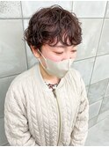 ショートパーマふわふわマッシュショートふんわり