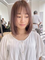 ノク 渋谷(nok) ピンクベージュ_美髪ピンクブラウン切りっぱなしボブ