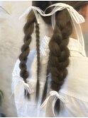 ヘアアレンジ リボンアレンジ ヘアセット ダウンセット ガーリー