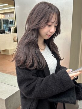 パークレーン アイス イヴェン(park lane ICI yeven) ブリーチなし　ラベンダーグレージュ　顔まわりカット/momoka