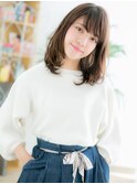センター北/髪質改善/斜めバング!くすみベージュ☆カールロブg