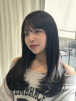 ウィリートーキョー 渋谷(WELLY TOKYO)&nbsp;透明感グレージュ レイヤーカット ワイドバング 韓国ヘア