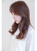 愛され大人女子セミロング×ブラウンベージュ