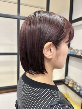 インビテーション(invitation) ボルドー・レッド・カシスブラウン・ラインボブ