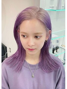 ディーン 岡崎店(DEAN) ラベンダーミルクティークラゲヘアーくびれヘアツートンカラー