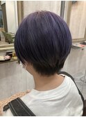 刈上げショート・紫カラー