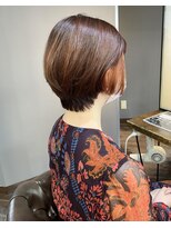 ヘアアンドメイク エジェリ(hair&make egerie) オレンジインナーカラー・シアーベージュショートボブ