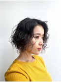 前下がりボブパーマ