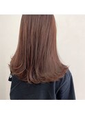 【&ONE 自由が丘】ピンクグレージュ　× 切りっぱなしミディアム