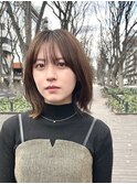 イメチェン似合わせカットフルバングミディアムレイヤー