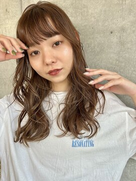 フォルテ ティアラ 横浜店(FORTE TIARA) オリーブベージュ前髪レイヤーカットイメチェンこなれミディヘア