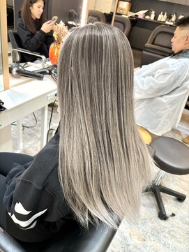 ブレンド 渋谷(BLend) 前髪ハイライトカラーこなれミディイメチェンウェーブパーマ