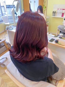 アリスバイブランニューリブ 難波店(ALICE by Brandnew×LIV) レッドブラウン/ブリーチなしダブルカラー