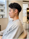 メンズ七三分けパーマ