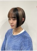 王道ミルクティーボブ×セクションカラー◎