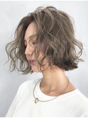 外ハネボブミディアムショートボブ美髪_ba159091