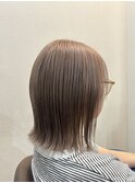 抜け感100% ピンクベージュボブ