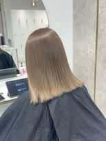 ワンズ リー 上大岡店(One's ly) ホワイトグレージュ ミニウルフ デジタルパーマチェリーブラウン