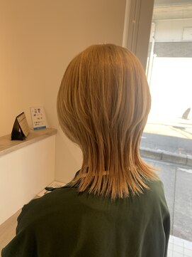 ルルバイアズール 草加店(LULU by azule) ダブルカラー，ミルクティーベージュ，，ツヤカラー【草加】