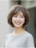 白髪ぼかしハイライトブリーチミルクティーベージュ