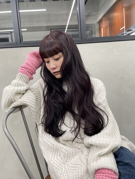 ニコ トウキョウ 渋谷(nico TOKYO) ダブルカラーチェリーレッドピンクブラウン韓国レイヤーロング