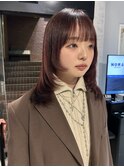 【大久保】ブリーチなしボルドーカラー顔まわりレイヤー