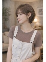 アグ ヘアー ロジェット 松本桐店(Agu hair rojet)&nbsp;グレージュ×耳掛けショート