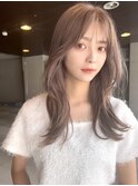 ハイトーンブリーチ/韓国風/セミロング/姫カットレイヤー★19