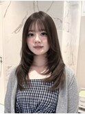 レイヤーカット/透明感ベージュ