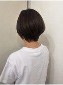 丸みシルエットショート×ナチュラルベージュ