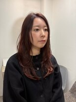 ロッカヘアエジェ(ROCCA hair eje.) ココアベージュ大人レッド×揺れミディローレイヤー