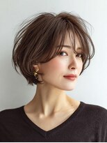 Heart's美人設計と白髪ぼかし専門店 青山表参道店 脱白髪染め/ショートヘア【ハーツ】&nbsp;白髪ぼかし脱白髪染め似合わせショートボブ40代50代60代