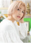 外国人風ホワイトアッシュ小顔ウルフボブa戸頭20代30代40代