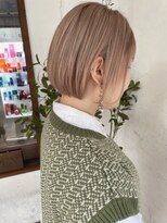 トレヘアー(tRe hair)&nbsp;ボブショート　ダブルカラー　グレイピンク