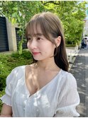 ナチュラル小顔前髪あり後れ毛サイドバング結べるボブくびれヘア