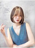 顔周り ダブルカラー 名駅 ブリーチ 髪質改善 ボブ 韓国 168
